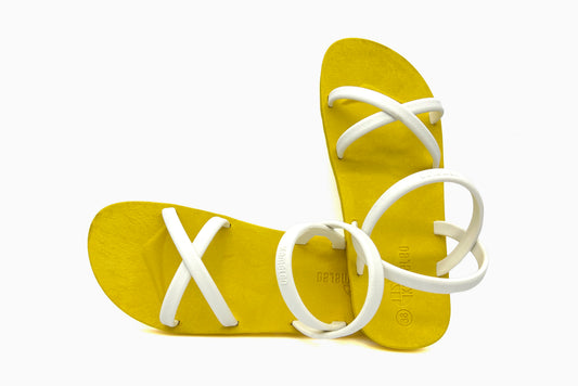 Cross Slim Yellow Sole White Strap