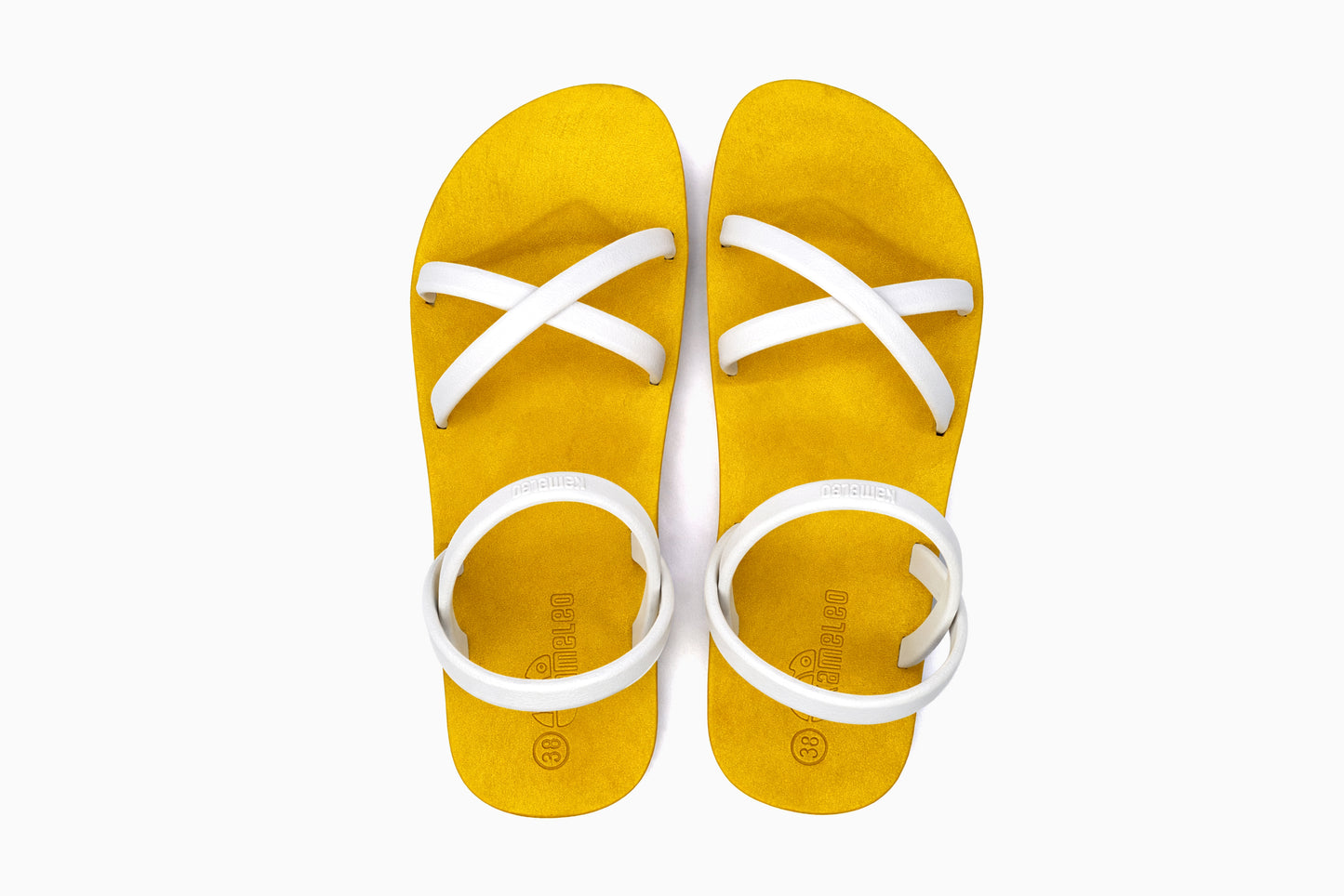 Cross Slim Yellow Sole White Strap
