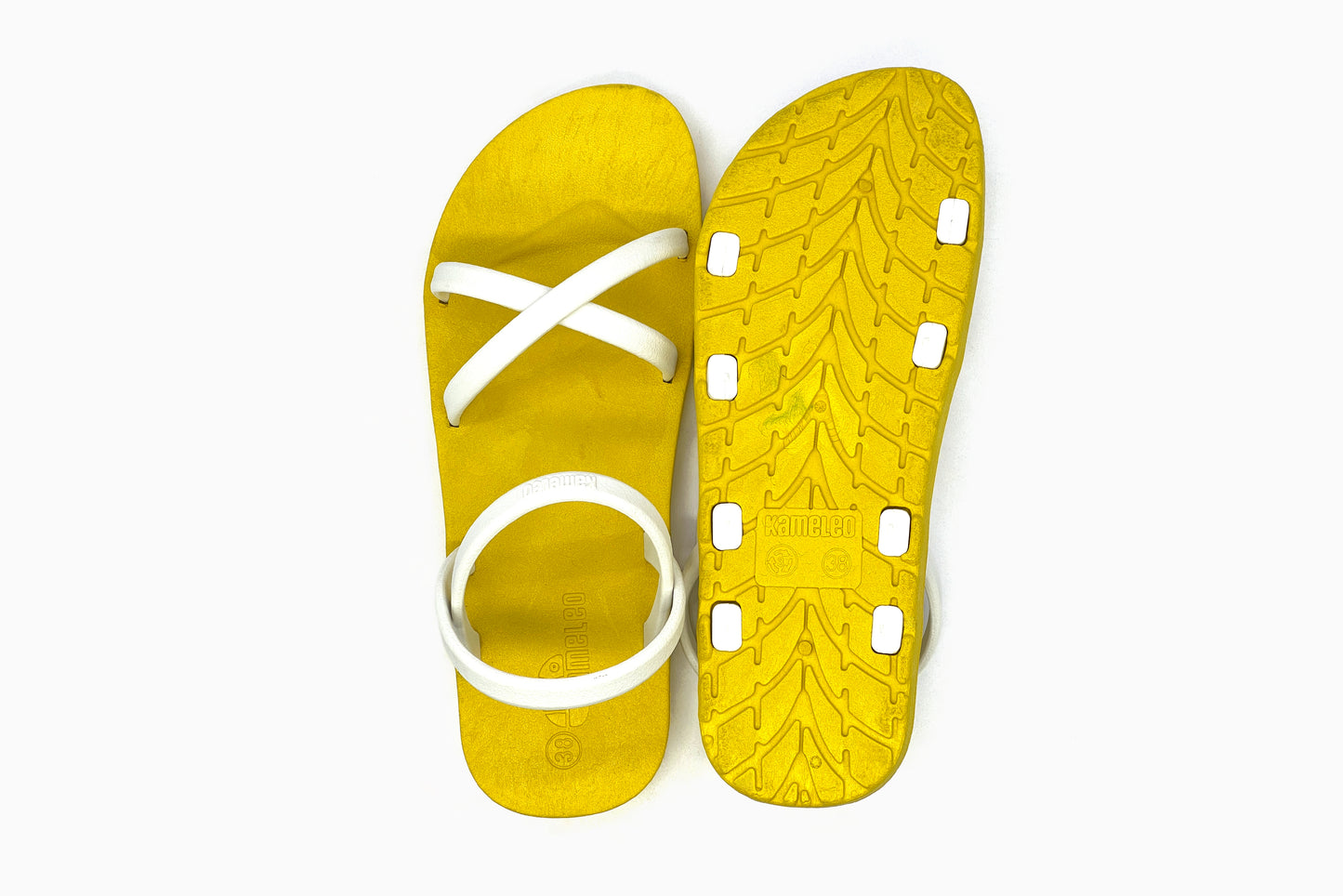 Cross Slim Yellow Sole White Strap