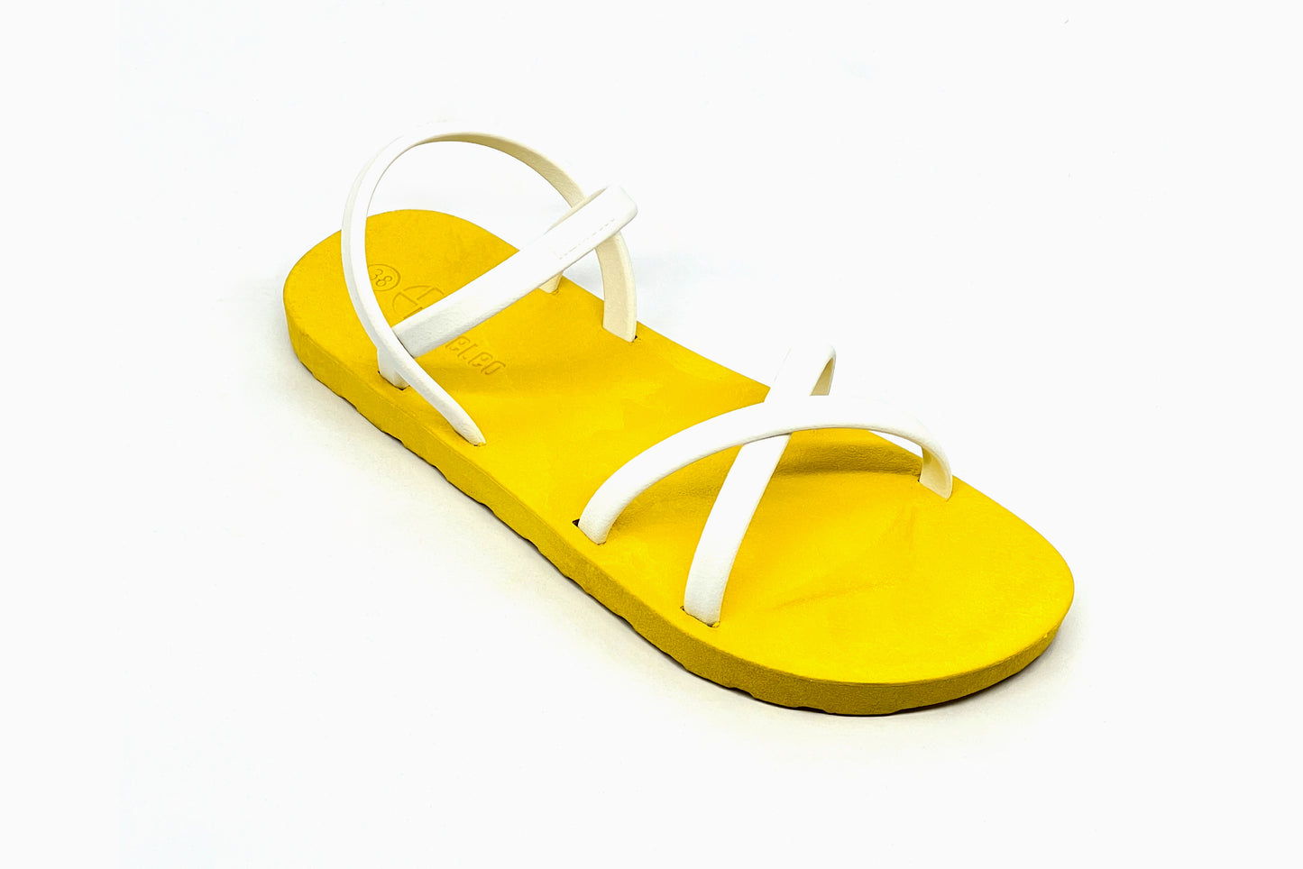 Cross Slim Yellow Sole White Strap