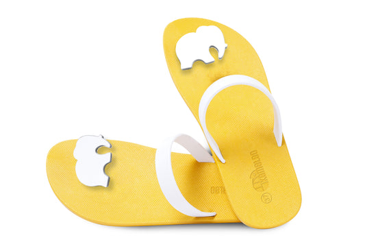 Poppi Ellie Yellow Sole White Strap