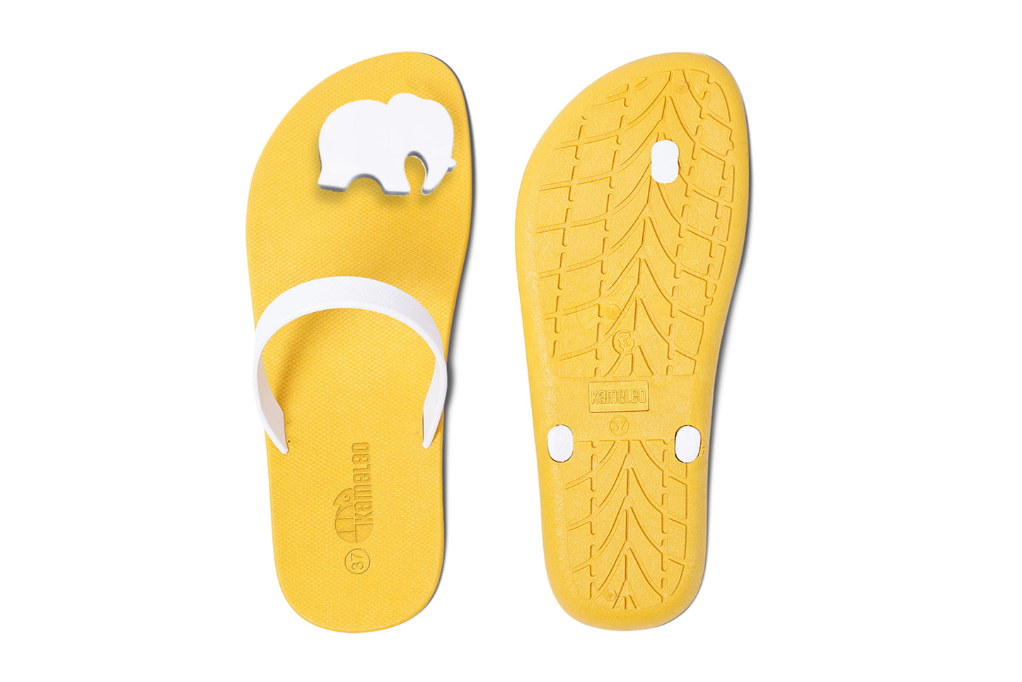 Poppi Ellie Yellow Sole White Strap