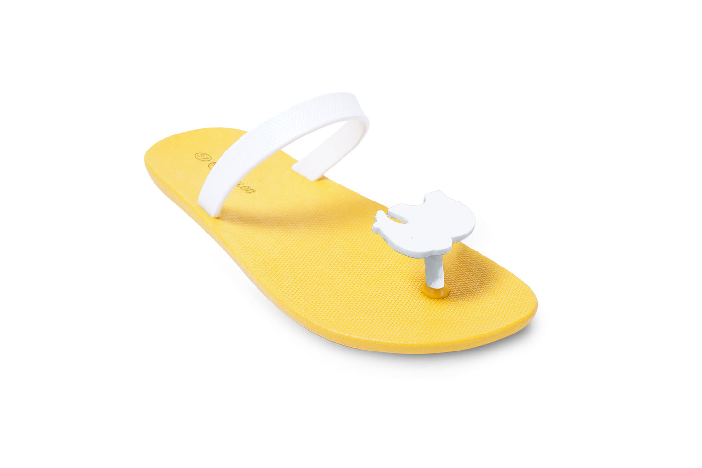 Poppi Ellie Yellow Sole White Strap