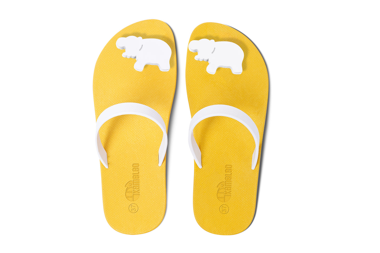 Poppi Hippo Yellow Sole White Strap