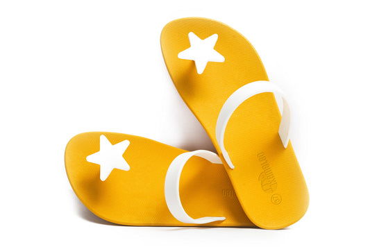Poppi Star Yellow Sole White Strap