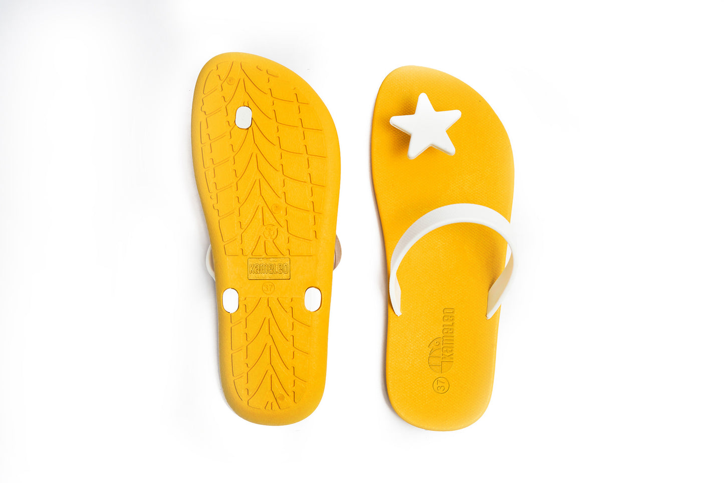 Poppi Star Yellow Sole White Strap