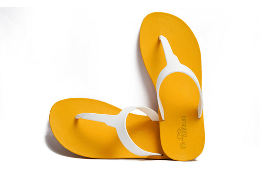 Thongs Yellow Sole White Strap