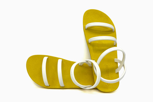 Twin Slim Yellow Sole White Strap
