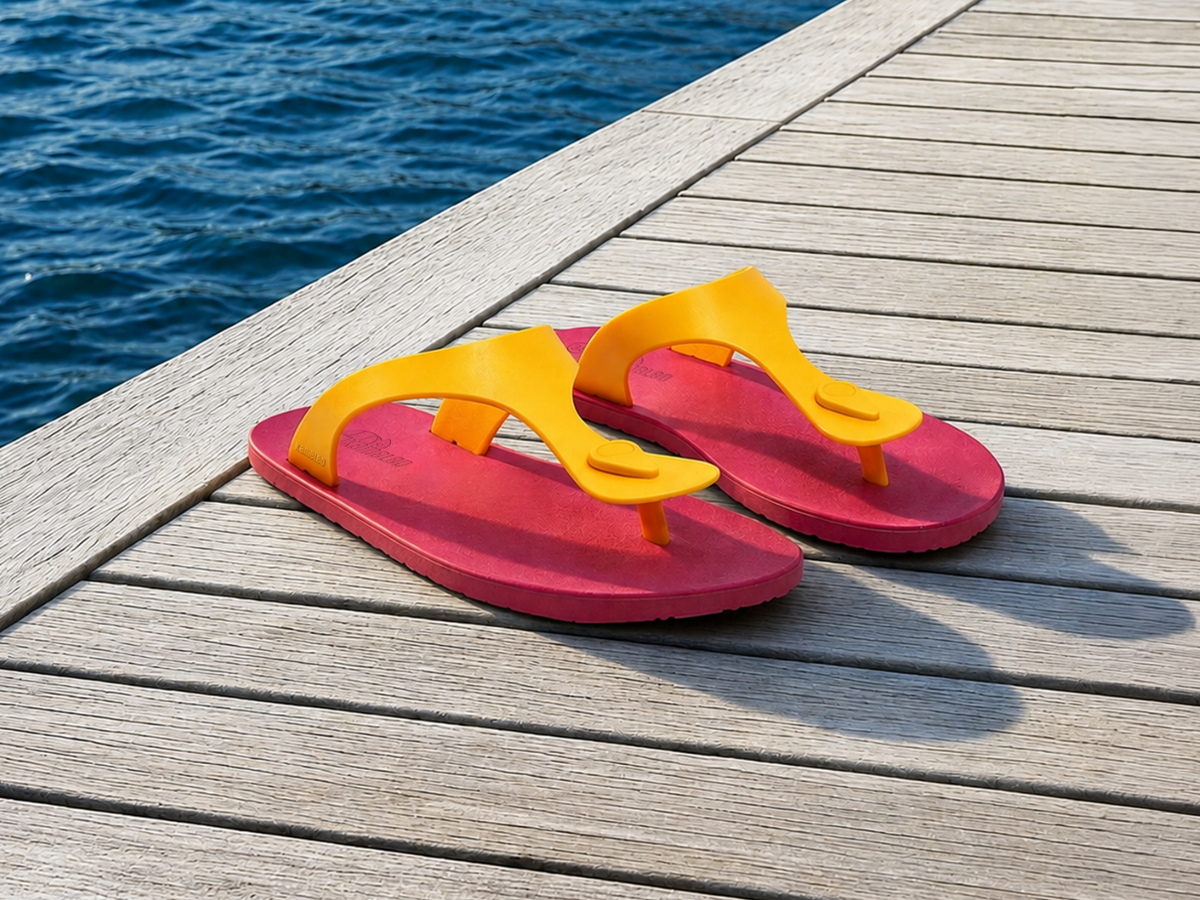Candy Pink Sole Yellow Strap