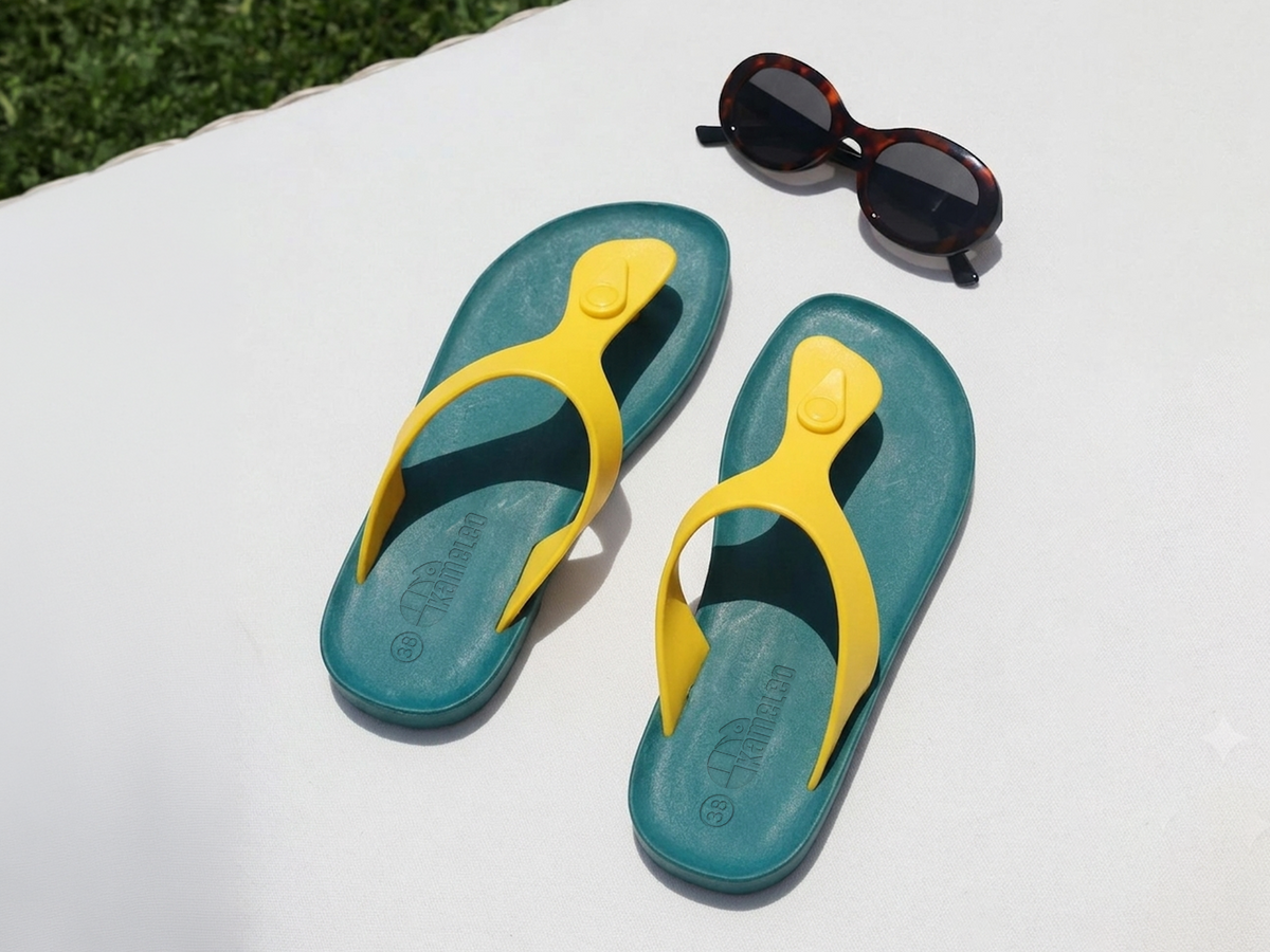 Candy Green Sole Yellow Strap