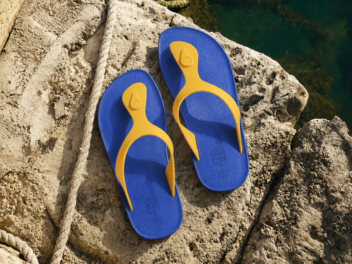 Candy Blue Sole Yellow Strap