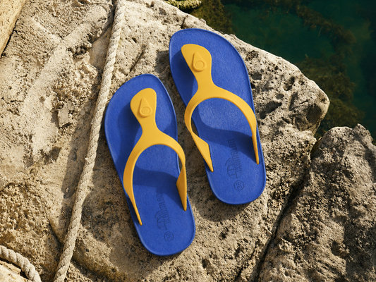 Candy Blue Sole Yellow Strap