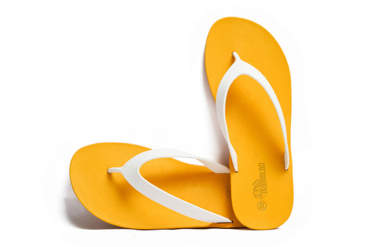 Flippy Yellow Sole White Strap