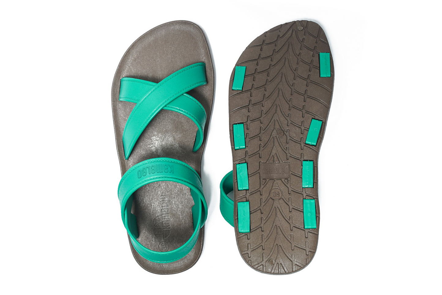 Cross Plus Brown Sole Green Strap